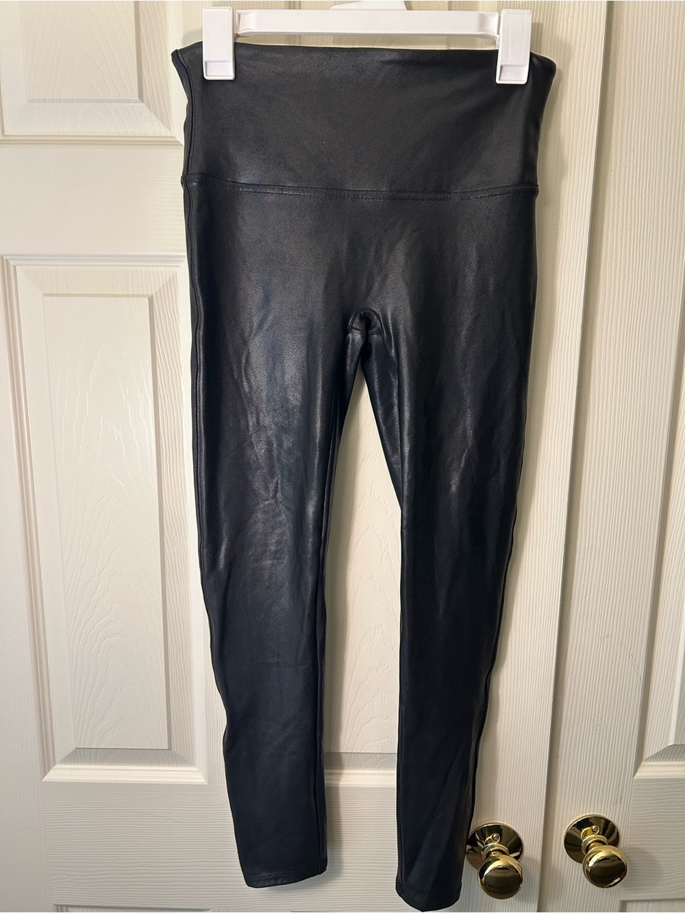 SPANXshape by Sarah Blakely High-Rise Faux Leather Leggings - Black